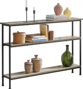SoBuy Mesa De Entrada Recibidor Mesa De Consola Con 3 Niveles Estructura De Metal, Estilo Industrial 120 X 77 X 20 Cm Fsb49-pz Sobuy Es