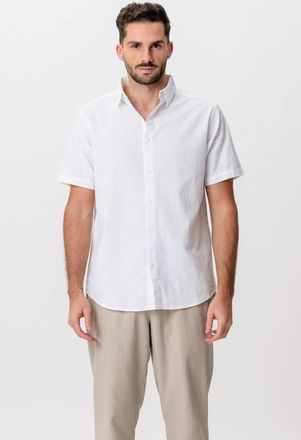 Perform Collection Linnen overhemd met korte mouwen - Wit