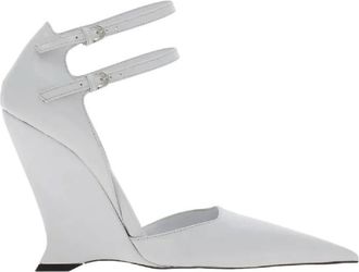 Ferragamo Vidya Wedge Heel Leather Pumps, Size 8 C