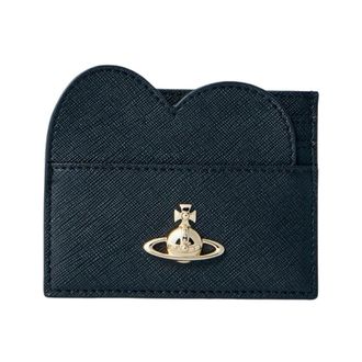 Vivienne Westwood Wallets & Cardholders, female, Black, Size: ONE SIZE Heart Motif Leather Card Holder