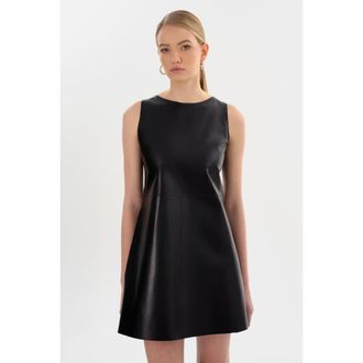 LaMarque LOZANA | Reversible Leather Dress in Black/silver at Nordstrom, Size X-Small