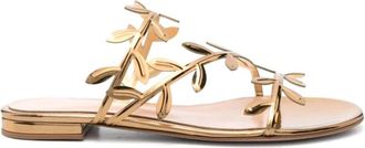 Gianvito Rossi Flavia Flat Sandalen - Dames - Sandalen - Geel - 39 EU - Leer - Schoenen