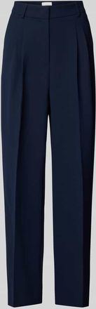 Rich & Royal Straight Leg Bundfaltenhose mit G&uuml;rtelschlaufen in Marine, Gr&ouml;&szlig;e 36