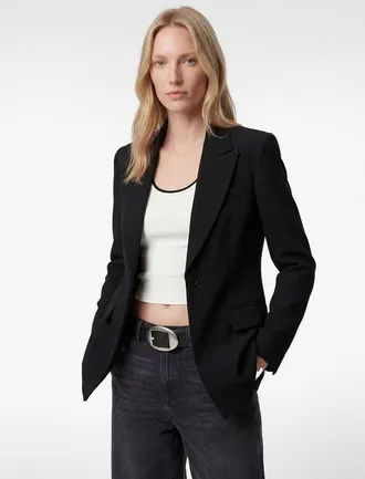 Koton Classic Tailored Long Sleeve Blazer in Black at Nordstrom, Size 10