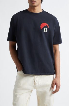 Rhude Moonlight Regatta Graphic T-Shirt in Vintage Black/Red/Blue at Nordstrom, Size X-Large