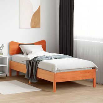 Berkfield Home Beautiful Bed Frame without Mattress Wax Brown 90x200 cm Solid Wo