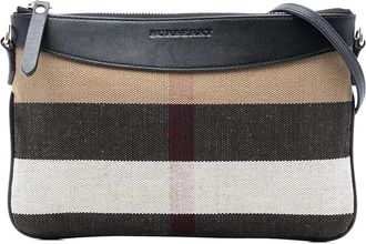 Burberry Pre-owned Cross Body Bags, female, Brown, Size: ONE SIZE Pre-owned Vintage Check Canvas and Leather Crossbody Bag