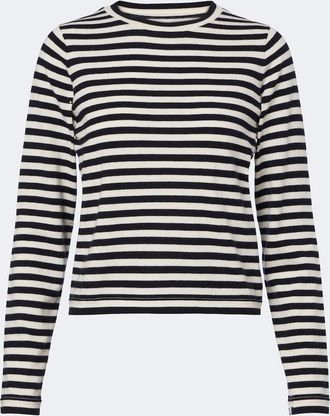 Extreme Cashmere N&deg;451 Lisa striped cotton and cashmere top