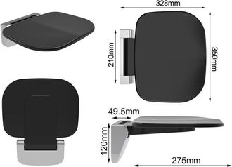 Elle Asiento De Ducha Plegable De Pared, Silla De Ducha Antideslizante, Capacidad De 200 Kg, Dise&ntilde;o Ergon&oacute;mico Para Personas Mayores