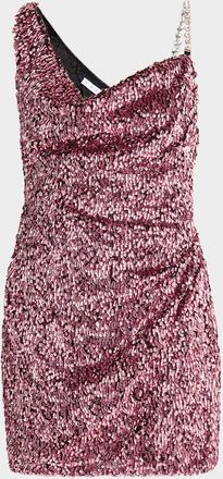 Area Crystal Strap Sequined Mini Dress
