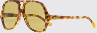 Chlo&eacute; Occhiali da sole Salome a mascherina in acetato con fantasia tartarugata