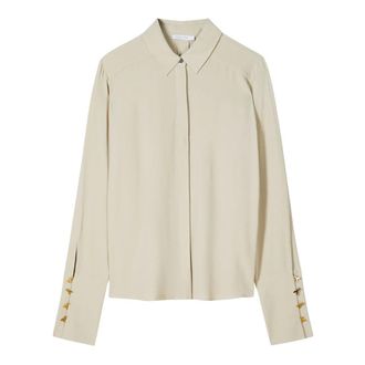 Patrizia Pepe Camicia in Crepe Fluido - - Blouses & Shirts - Donna - Beige - M