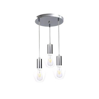 Netlighting Verre Cluster Pendant Ceiling Light Silver 30cm 3x E27
