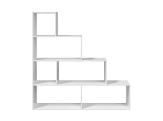 Usinestreet Estanter&iacute;a escalonada 6 compartimentos - A145 cm - Blanco