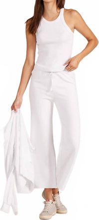 bobi Cropped Lounge Pant In White