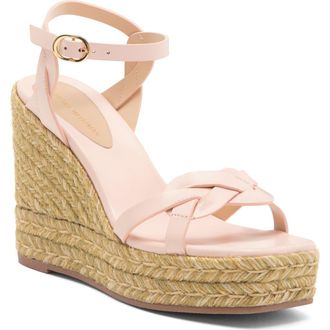 Stuart Weitzman Braided Platform Espadrille Wedge Sandal in Rosewater at Nordstrom Rack, Size 10