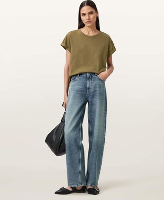 AllSaints Cotton Anna Crew Neck Short Sleeve T-Shirt, Size: XS