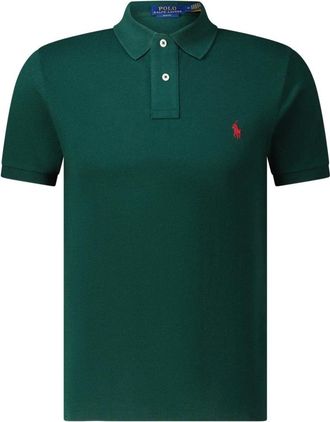 Polo Ralph Lauren Tops, Heren, Groen, XL, Slim-Fit Poloshirt