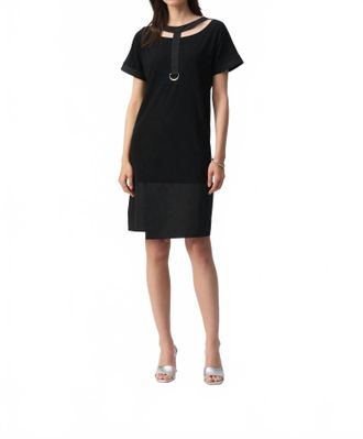 Joseph Ribkoff Cutout Yoke Detail Shift Dress In Black