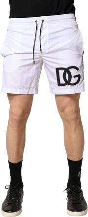 Dolce & Gabbana White Drawstring Men Swim Shorts Mens Swimwear