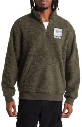 Vans Martin Quarter Zip Fleece Pullover in Grape Leaf at Nordstrom, Size Medium