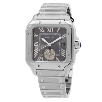 Cartier Pre-owned Cartier Santos Grey Dial Mens Watch WSSA0076