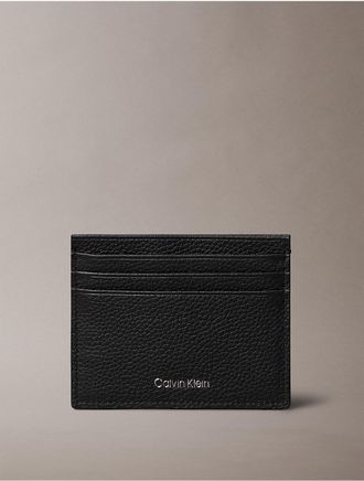 Calvin Klein Mens Foil Embossed Logo Card Case - Black