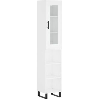 vidaXL Credenza Bianca 34,5x34x180 cm in Legno Multistrato - Vidaxl