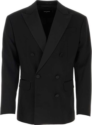 Dsquared2 Black Stretch Wool Dan Db Blazer