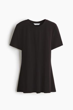 H&M Interlock Peplum Top in Black at Nordstrom, Size X-Small