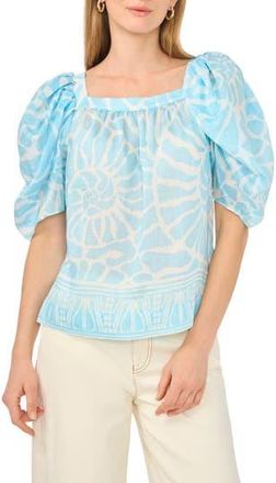 Vince Camuto Puff Sleeve Top in Cool Waters at Nordstrom Rack, Size X-Large