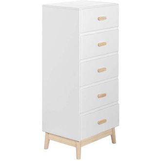 Mobili Rebecca Mobili Rebecca - Cassettiera Myristica 115x50x40 mdf Pino Bianco Marrone Scandinavo Da Montare