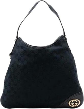 Gucci Pre-owned Shoulder Bags, female, Blue, Size: ONE SIZE Pre-owned The New Britt hobo bag