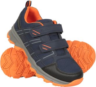 Mountain Warehouse Cannonball Kids Walking Shoes - Lightweight & Soft Suede & Textile Sneakers with Ankle Support - for Spring Summer Travelling & Camping Dark Blue Juni