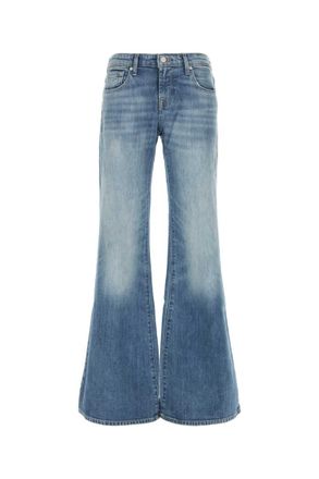 7 For All Mankind Light Blue Flared Low Rise Jeans
