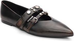 Ash Britnie Pointed Toe Flat in Black Distressed at Nordstrom Rack, Size 11Us / 41Eu