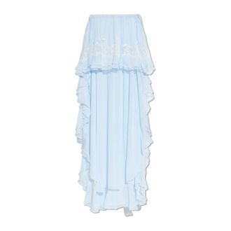 LoveShackFancy Maxi Skirts, female, Blue, Size: M Jolina Silk Skirt