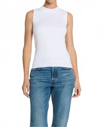 Nation Ltd Joan Sleeveless Mock Neck Tank Top In White