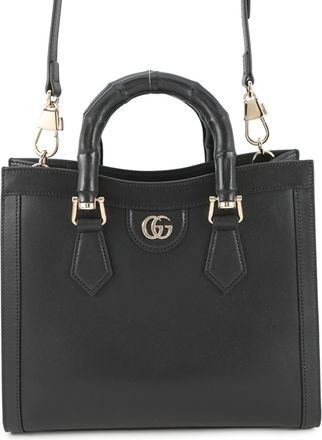 Gucci Black Leather Handbag Shoulder Bag Tote Bag (Pre-Owned)