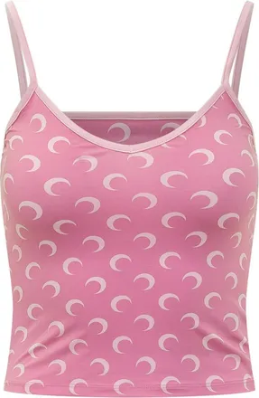 Marine Serre Pink Printed Scoop Neck Top