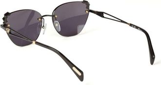 Blumarine Womens Sunglasses Total Gloss Black Metal Eyewear