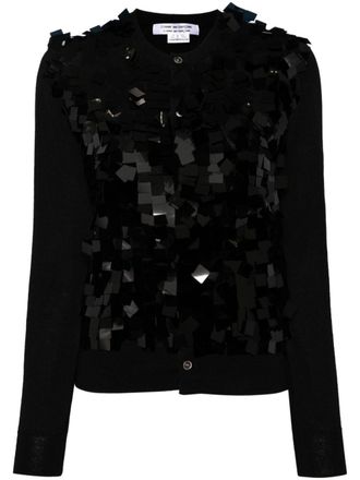 Comme Des Gar&ccedil;ons paillette embellishment cardigan - Black