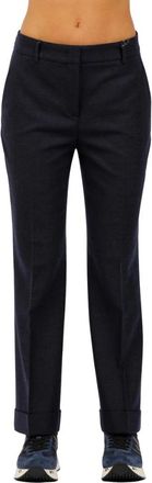 Via Masini 80 Flanellen broek met flare - Dames - Slim Fit Broeken - Blauw - XS - Broeken