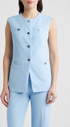 Anne Klein Button-Up Four-Pocket Vest in Lakeshore at Nordstrom Rack, Size 14