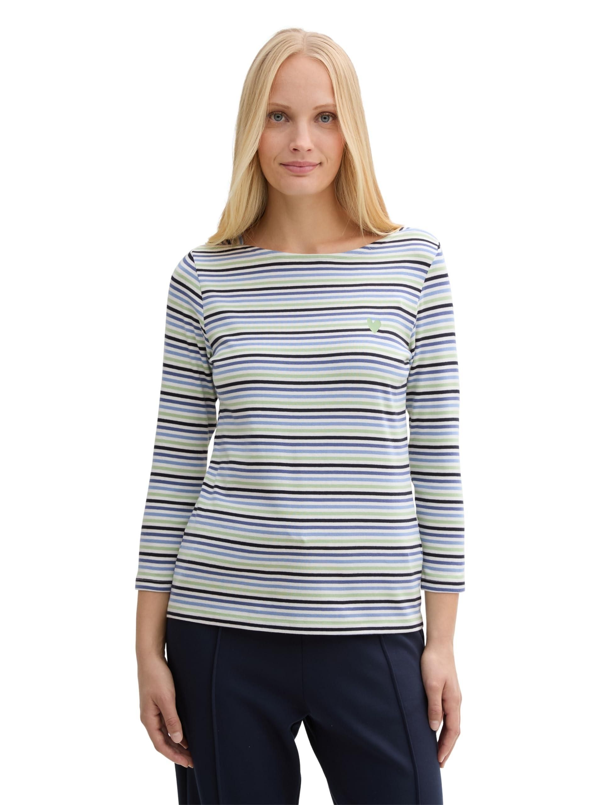 TOM TAILOR Damen Cosy Longsleeve Mit Stickerei – Weiches Langarmshirt, Regular Fit, Aus Nachhaltigem Jersey
