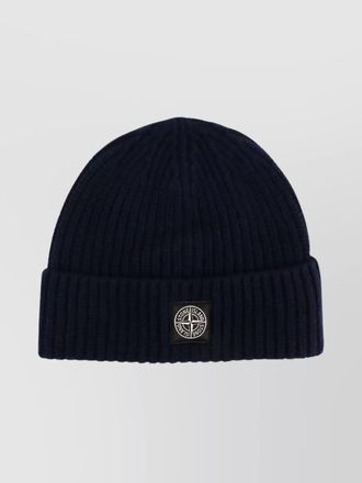Stone Island virgin wool beanie turn-up design