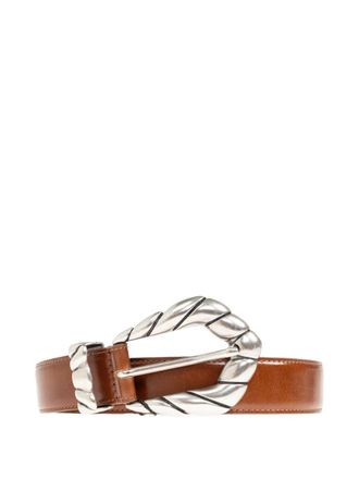 Iro twisted-buckle leather belt - women - Calf Leather - 70 - Brown