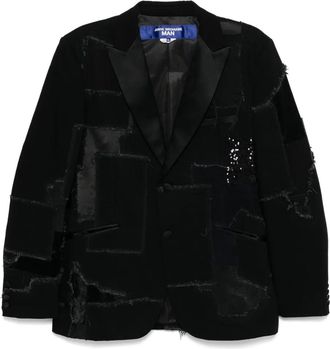Junya Watanabe Blazer con design patchwork - Nero