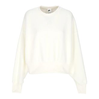 Nike Plush Mod Crop Crewneck - Dames - Sportshirts - Wit - XS - Polyester - Fitness