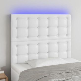 vidaXL Testiera a led Bianco 90x5x118/128 cm in Similpelle - Vidaxl